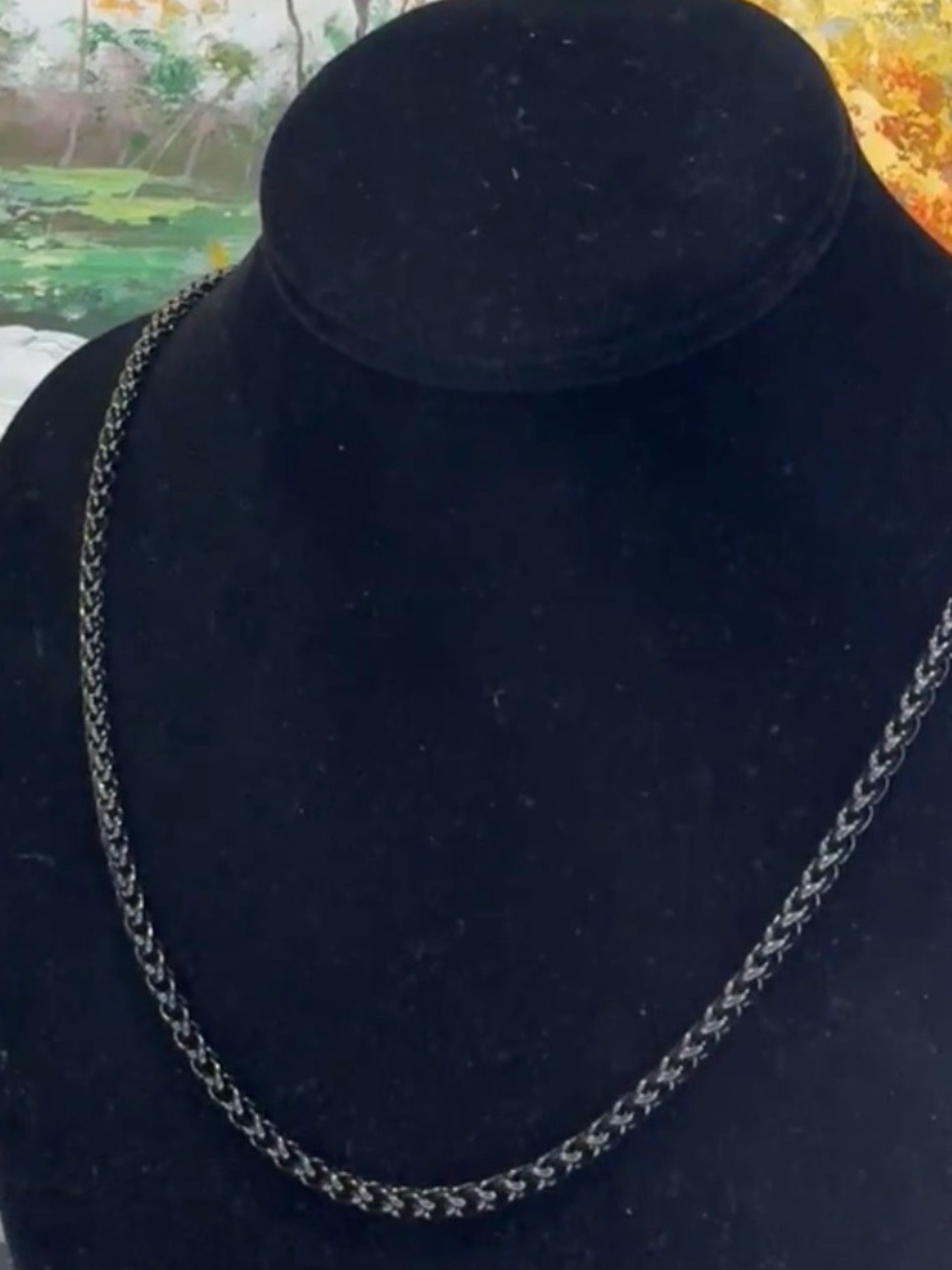 Black Rhodium Rope Chain Link Necklace -24”
